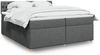 vidaXL Boxspringbett mit Matratze Dunkelgrau 200x200 cm Stoff 3286795 Bild 1