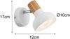 LED Wandstrahler Metall Weiß mit Holzoptik, Breite 10cm Bild 4