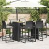 vidaXL 7-tlg. Gartenbar-Set mit Kissen Schwarz Poly Rattan Akazie 3328902 Bild 3