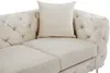 Vente-unique - EDWINA Sofa SamtStoff Beige - B 91 cm x H 76 cm x L 220 cm Bild 4
