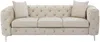 Vente-unique - EDWINA Sofa SamtStoff Beige - B 91 cm x H 76 cm x L 220 cm Bild 2