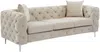 Vente-unique - EDWINA Sofa SamtStoff Beige - B 91 cm x H 76 cm x L 220 cm Bild 3