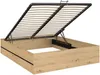 Vente-unique - LUDARO Bett Holz, Platte SchwarzBeige - B 210 cm x H 40 cm x L 168 cm Bild 5