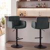 CLP 2er Set Barhocker Los Angeles Samtbezug höhenverstellbar drehbar bis 150 kg,dunkelgrau schwarz Bild 3