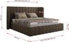 Polsterbett GOLETTA CLASSIC 140 x 200 cm mit gepolstertem Kopfteil, stabilem Bettrahmen, Lattenrost und Bettkasten mit Gasdruckfedern, Doppelbett, zeitloses Design Pocket Matratze - Braun Velvet - VIRE LUX Bild 4