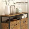 Schuhschrank 98 x 24 x 95 cm im Industrial-Stil, mit 4 Klappen, offenem Regal und Holzoptik Bild 3