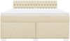 vidaXL Boxspringbett mit Matratze Creme 180x200 cm Stoff 3285979 Bild 4
