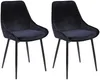 Vente-unique - Stuhl 2er-Set - Samt & Schwarzes Metall - Schwarz - MASURIE Bild 3