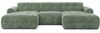 luma-home Wohnlandschaft U-Form 6-Sitzer, raffinierte Steppungen, Chenille-Bezug in Grün, 323 x 161 x 79 cm Bild 1
