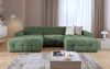 luma-home Wohnlandschaft U-Form 6-Sitzer, raffinierte Steppungen, Chenille-Bezug in Grün, 323 x 161 x 79 cm Bild 2