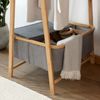 Lumaland Kleiderständer Garderobe aus Bambus - 159 x 60 x 45 cm, integriertes Ablagefach robust und stabil Bild 3