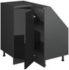 Eck-Küchenschrank für Dachschrägen R-Line Schwarz Hochglanz 75.6 cm mit 1 Tür Vicco Bild 4