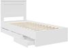 vidaXL Bettrahmen mit Schubladen Weiß 75 x 190 cm Ingenieurs Holz 3410214 Bild 5