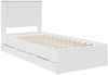 vidaXL Bettrahmen mit Schubladen Weiß 75 x 190 cm Ingenieurs Holz 3410214 Bild 4