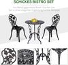 Flieks Gartenmöbel Set 3-tlg. Gussrosenmuster, 2 Stühle & Couchtisch, wetterfest Outdoor Balkonmöbel Set für 2 Personen, Metall, Bronze Bild 5