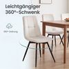 VASAGLE Esszimmerstühle 2er Set, 360° Drehbar, Ergonomischer Samtstuhl, 43 x 52 x 83 cm, Beige Bild 4