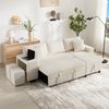 Klappsofa, Mit Schlaffunktion, L-förmig, Umbaubar, Mit USB-Ladeanschluss, Mit Kissen, 3-Sitzer, Mit Seitenablagen, Mit Stauraum Bild 2