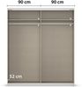 Schwebetürenschrank >Mosbach< grau metallic / Eiche Artisan - 181x210x62 (BxHxT) Bild 4