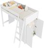 Kinder-Hochbett 90x200 cm mit Schreibtisch und Kleiderschrank – Massivholz & MDF in Weiß, mit Leiter Bild 5