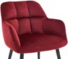 Vente-unique - PEGA Stuhl SamtStoff Rot - B 62 cm x H 78 cm x L 58,5 cm Bild 4