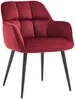 Vente-unique - PEGA Stuhl SamtStoff Rot - B 62 cm x H 78 cm x L 58,5 cm Bild 3