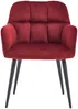 Vente-unique - PEGA Stuhl SamtStoff Rot - B 62 cm x H 78 cm x L 58,5 cm Bild 2