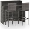 vidaXL 3-tlg. Gartenbar-Set mit Kissen Grau 3064882 Bild 2