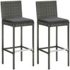 vidaXL 3-tlg. Gartenbar-Set mit Kissen Grau 3064882 Bild 3