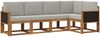 vidaXL Outdoor-Sofagarnitur 5 pcs Natürlich und Hellgrau Polyester 3385202 Bild 2