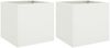 vidaXL Pflanzkübel 2 Stk. Weiß 42x40x39 cm Stahl 841550 Bild 2