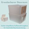 Aufbewahrungsbox mit Deckel Weiß Frontöffnung Schrank Organizer Stapelbox Kleiderschrank Korb mit Deckel Aufbewahrungskorb Aufbewahrung Badezimmer Rattan Optik Bild 4
