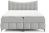 Boxspringbett Schlafzimmerbett CHARLES 200x200cm Stoff Aragon Hellgrau Bild 3