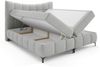 Boxspringbett Schlafzimmerbett CHARLES 200x200cm Stoff Aragon Hellgrau Bild 2