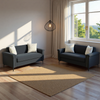 Sofa 2‑Sitzer — Sitzfläche 172x73,5 cm, schwarzer Polyesterstoff, hochdichter Schaum mit Federkern, stabile Metallfüße,172*73.5*81.5 cm Bild 2