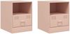 vidaXL Nachttische 2 Stk. Rosa 34,5x39x44 cm Stahl 841754 Bild 3