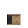 Kommode >Kaszimiro < in braun,schwarz - 113,5x88,2x52cm (BxHxT) Bild 3