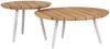 Gartencouchtisch-Set Aitalia aus Teakholz, modern skandinavisch, frostig natur, rundes 2er-Set Bild 3