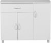 Sideboard SETE 90x75x30cm Weiß 1 Schublade 3 Türen Modernes Design Bild 2