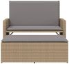 vidaXL Gartenbank mit Kissen und Hocker Beige Poly Rattan 368410 Bild 5