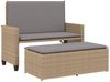 vidaXL Gartenbank mit Kissen und Hocker Beige Poly Rattan 368410 Bild 2