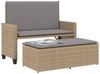 vidaXL Gartenbank mit Kissen und Hocker Beige Poly Rattan 368410 Bild 4