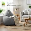 Green Bean® Sitzsack mit Rückenlehne 60x60x90cm - Indoor Sitzkissen 220L Füllung Kuschelig Waschbar - Grau Bild 5