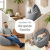 Green Bean® Sitzsack mit Rückenlehne 60x60x90cm - Indoor Sitzkissen 220L Füllung Kuschelig Waschbar - Grau Bild 4