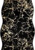 Trendmax Badematte mit Marmormotiv Rutschfest Waschbar mit wellige Umrandung Schwarz/Gold Bild 2
