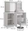 Schminktisch Sherry Weiß/Weiß Hochglanz 128.2 cm mit LED-Spiegel und Hocker Vicco Bild 2