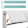 Merax Binaurales LED-Polsterbett 140 x 200 cm, hydraulisches Bett, USB-Anschluss, mit LED-Beleuchtung, mit Stauraum,verstellbares Kopfteil, PU, weiß Bild 4