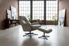 KAWOLA Relaxsessel JOSIANE Drehsessel Leder grau mit Hocker 107 x 87 x 78 cm Bild 2