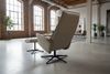 KAWOLA Relaxsessel JOSIANE Drehsessel Leder grau mit Hocker 107 x 87 x 78 cm Bild 4