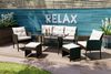Swing&Harmonie Sitzgruppe Poly Rattan Sitzgarnitur Sydney Esstisch Lounge, (Gartenmöbel Garten-Garnitur Set, 1x Tisch + 2x Stühle + 1x Sitzbank + 2x Hocker) Bild 2