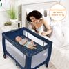 2 in 1 Reisebett & Laufstall Klappbar Kinderbett 125 x 65 x 76 cm Blau Bild 2